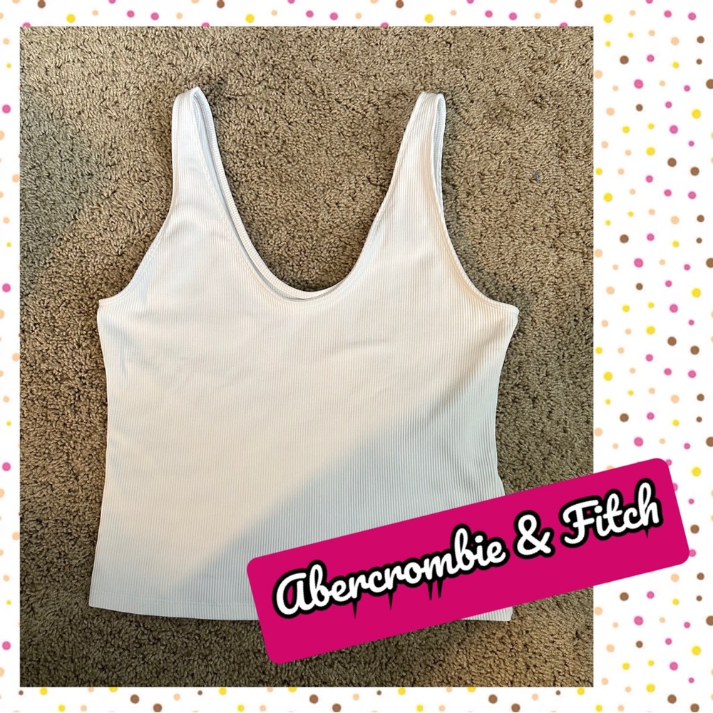 Abercrombie & Fitch Women's Scoop Neck Rib Tank Top - White